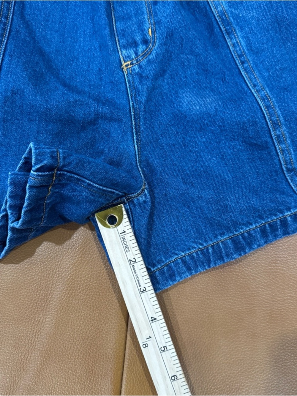 Women’s Denim Shorts Blue Drawstring Elastic Waist Casual Summer Lounge - Picture 6 of 8